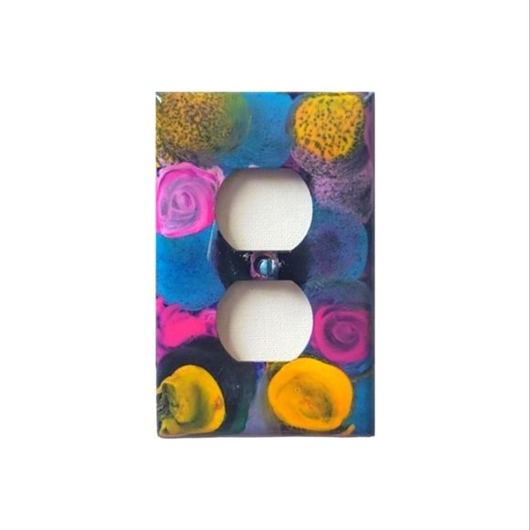 Hand Crafted Other - Hand Crafted Textured Abstract Design Duplex Outlet Wall Plate